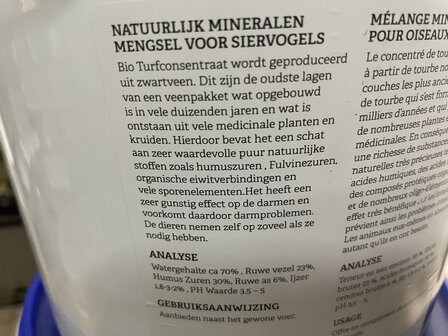 Metamix &nbsp;- natuurlijke mineralen voor alle &nbsp;soorten Vogels&nbsp;(Biologisch turfconcentraat)