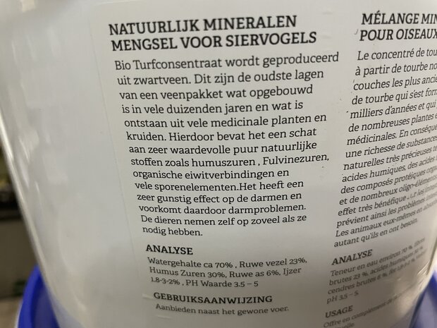 Metamix  - natuurlijke mineralen voor alle  soorten Vogels (Biologisch turfconcentraat)